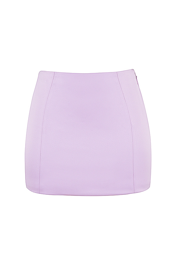Elodie-Orchid Satin Mini Skirt