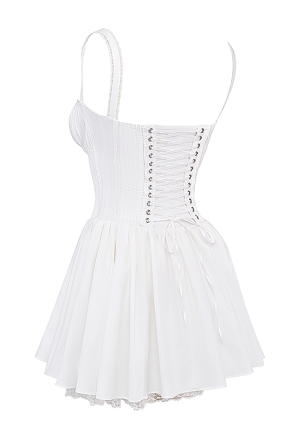 Pietra-White Corset Mini Dress