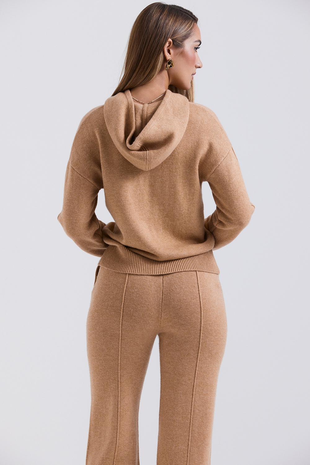 Jionni-Camel Cashmere Blend Hoodie - SALE