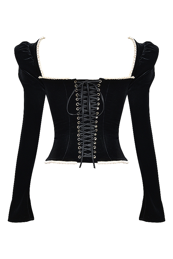 Noa-Black Velvet Corset