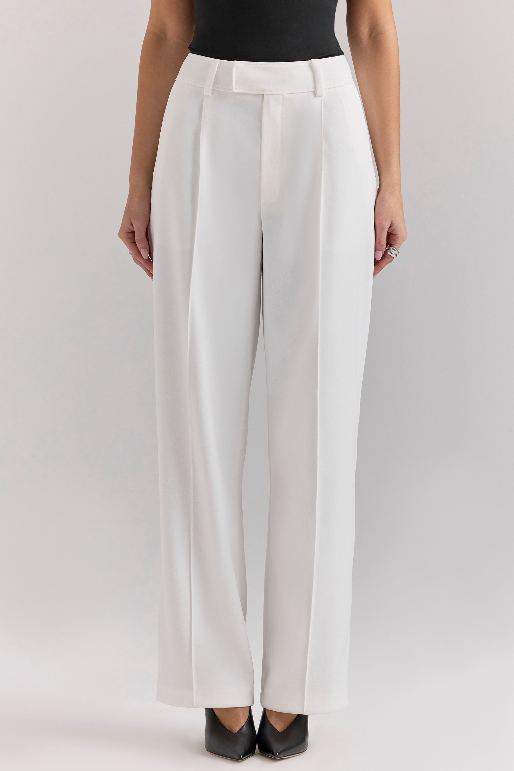 Hayden-White Wide Leg High Waist Tailored Trousers