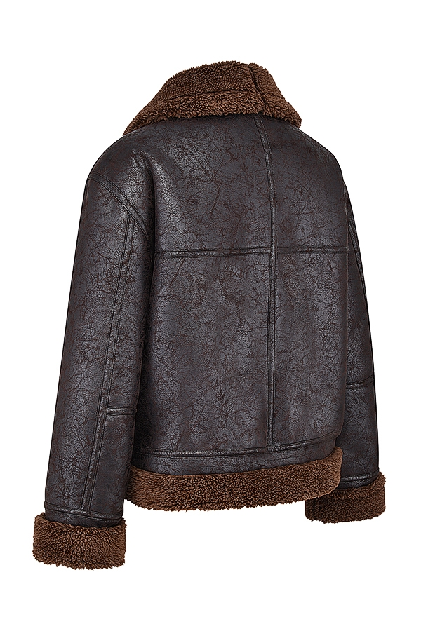 Madden-Brown Vegan Shearling Aviator Jacket