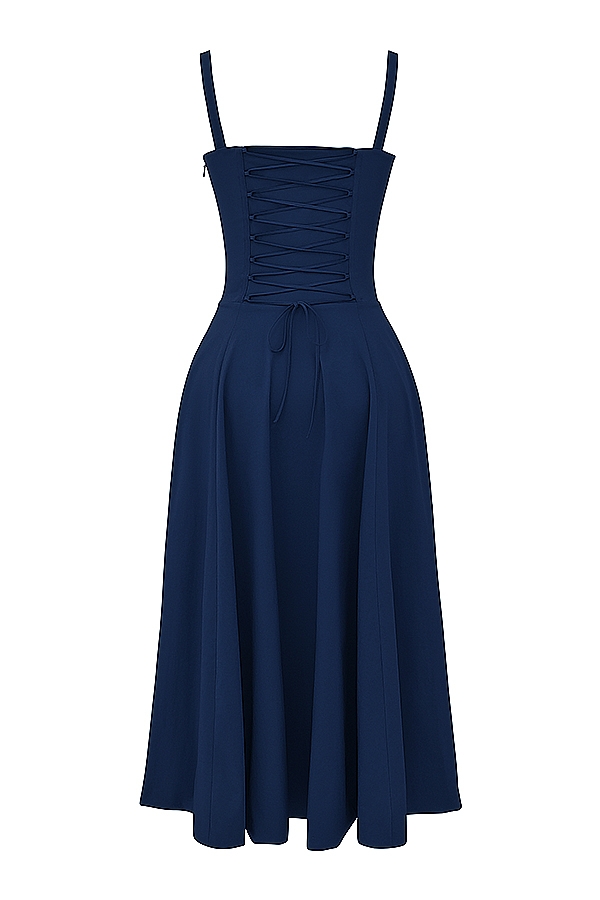 Carmen-French Navy Bustier Sundress