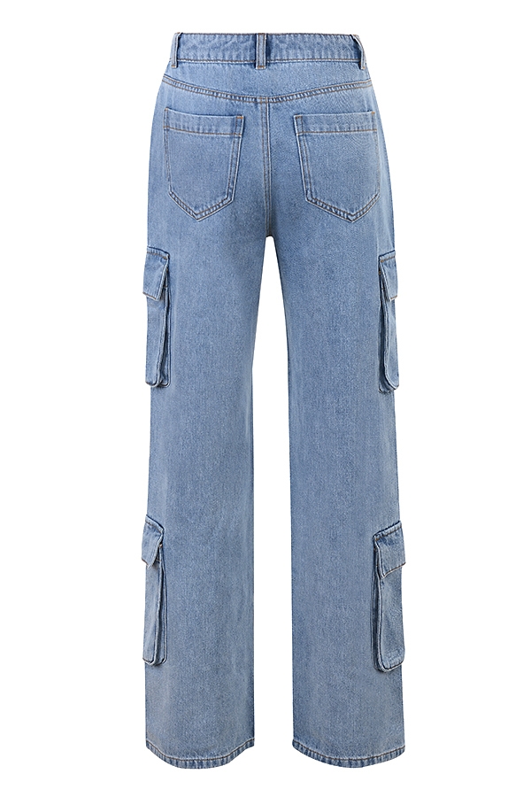 Ria-Blue Washed Utility Jeans