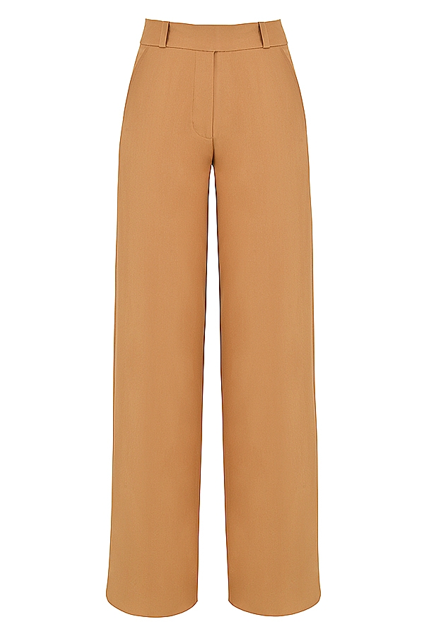 Cameron-Caramel Relaxed Tailored Trousers