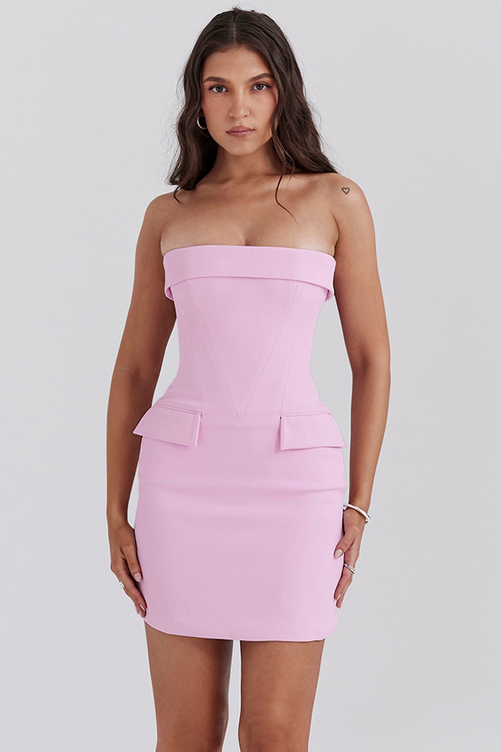 Naia-Cotton Candy Strapless Mini Dress