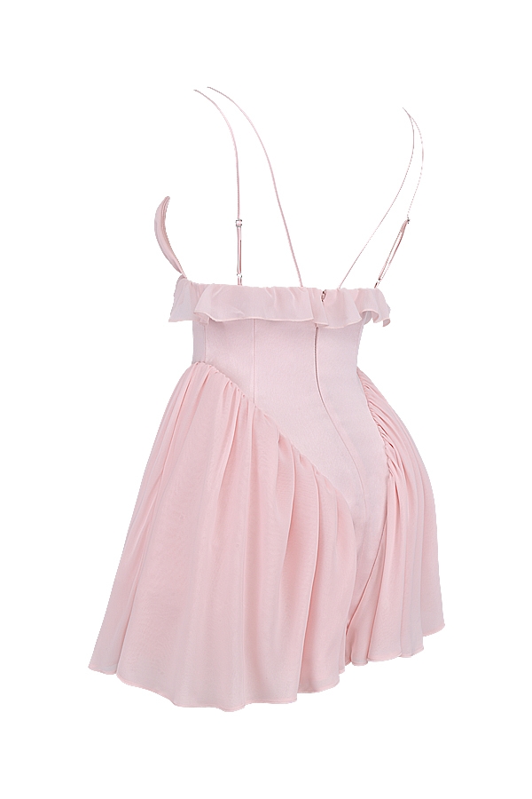 Amaris-Ballerina Pink Baby Doll Mini Dress