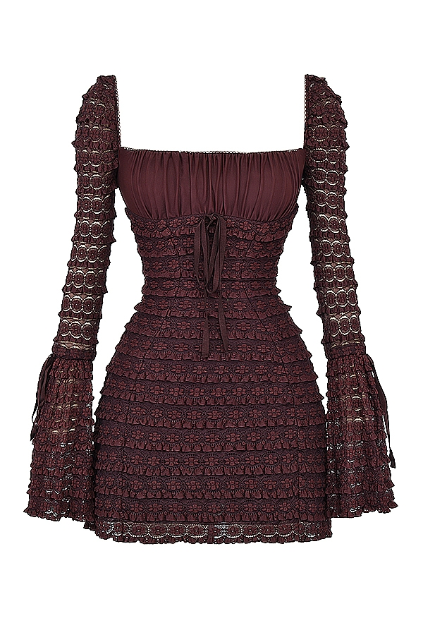 Marisa-Espresso Lace Dress