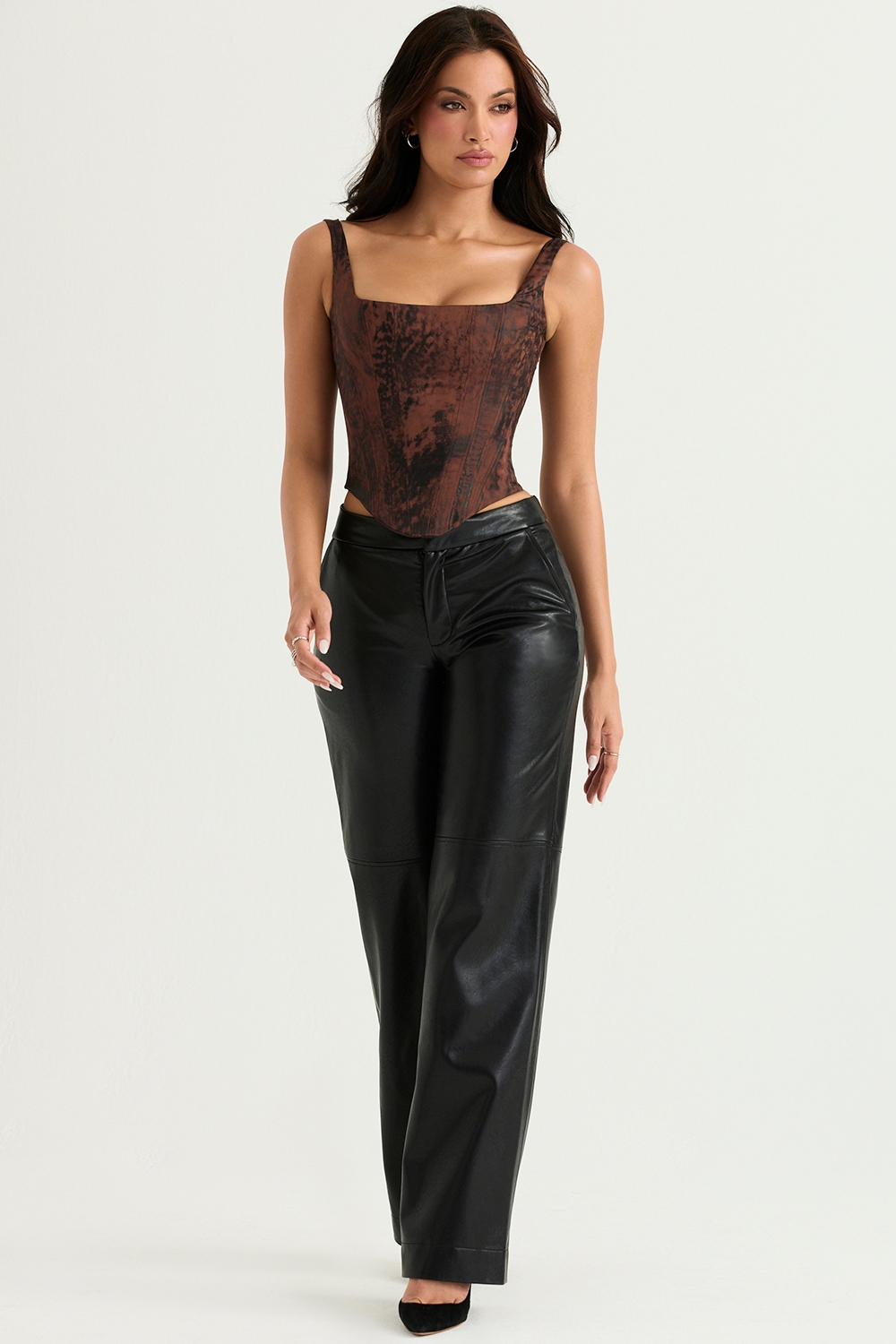 Omaira-Black Vegan Leather Trousers