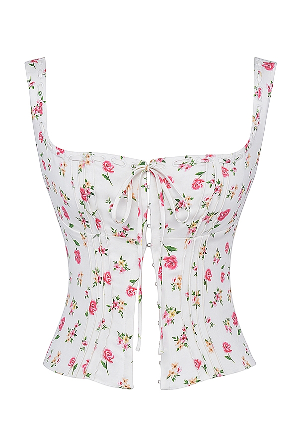 Chicca-Rose Print Floral Top