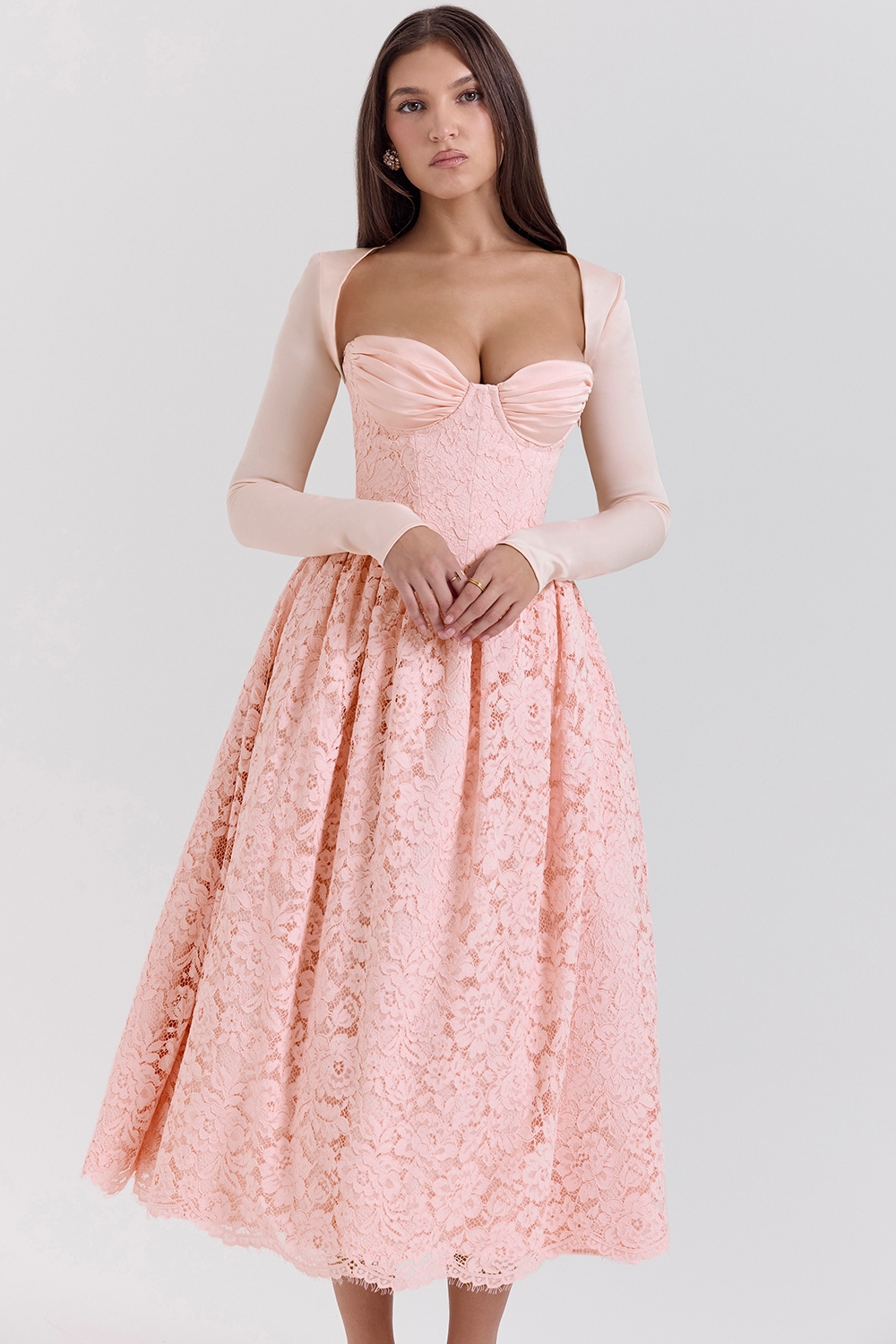 Duchess-Ballerina Pink Lace Corset, Skirt and Bolero - SALE