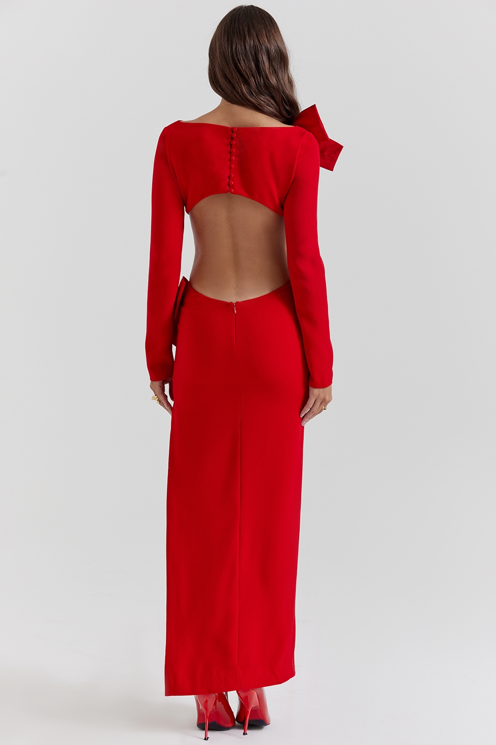 Lavele-Red Bow Maxi Dress