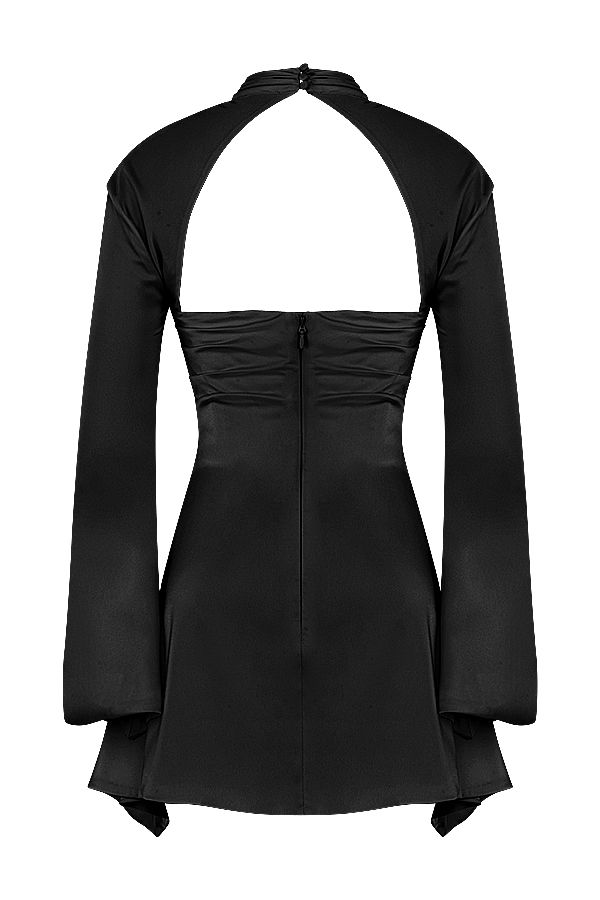 Toira-Black Draped Corset Dress