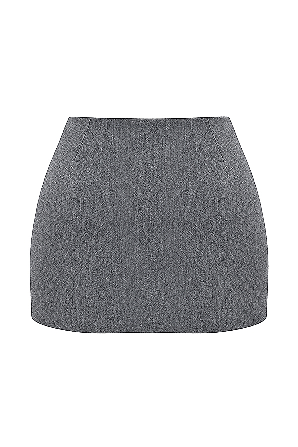 Jessamine-Grey A-Line Mini Skirt