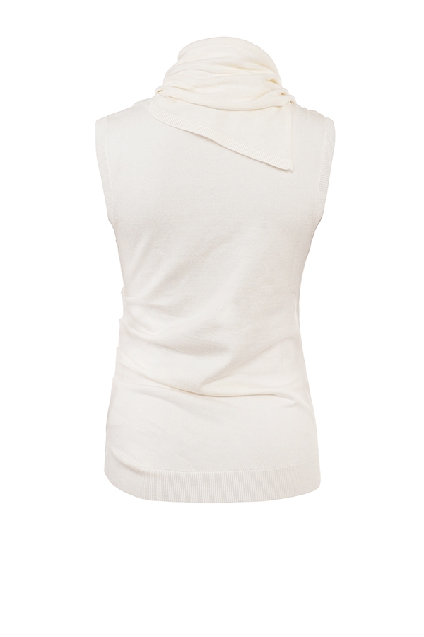 Clementine-Ivory Cashmere Draped Tank and Scarf