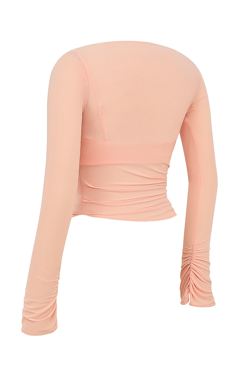 Floria-Sorbet Gathered Long Sleeve Top With Bra