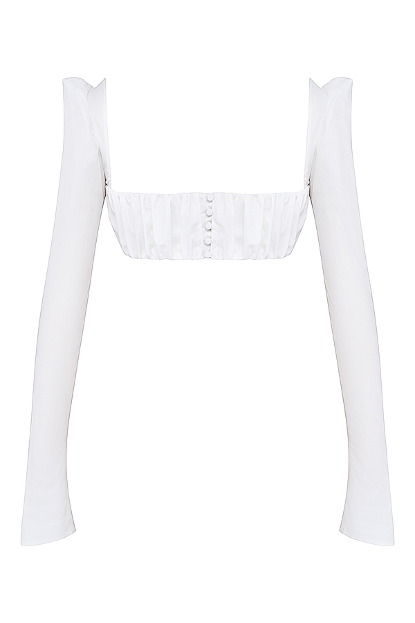 Shira-White Puff Sleeve Top