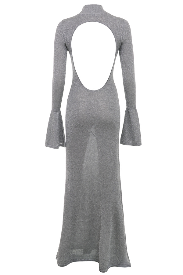 Sancha-Steel Metallic Maxi Dress
