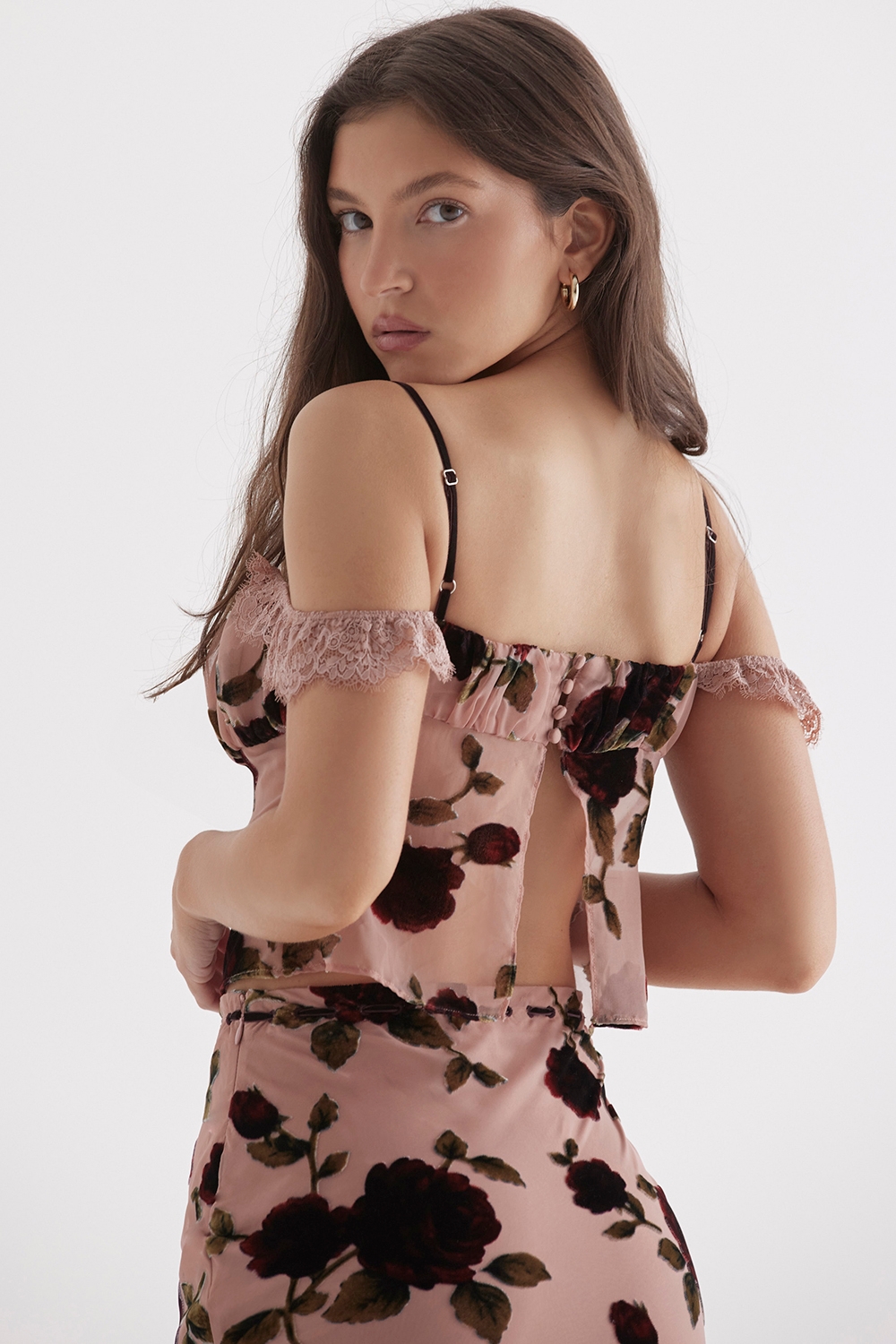 Graciela-Dusty Pink Devore Top