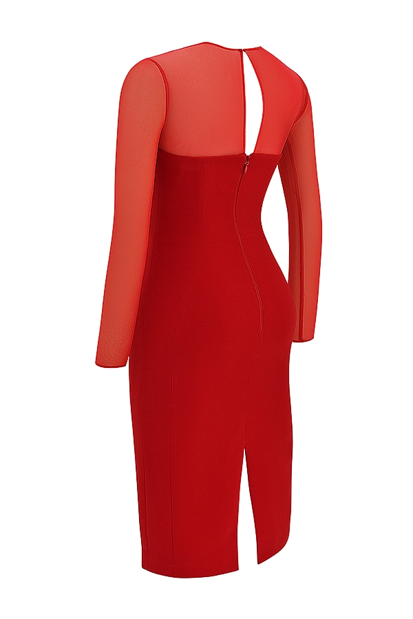 Darcy-Scarlet Plunge Midi Dress