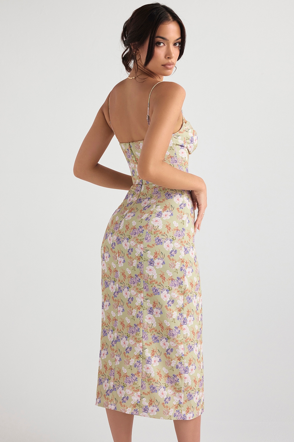 Charlotte-Peony Print  Midi Sundress