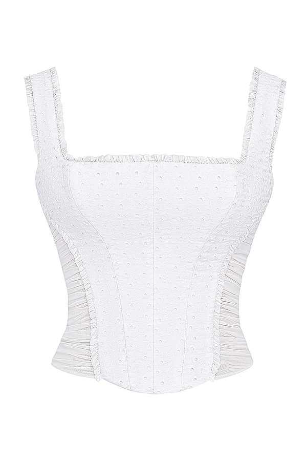 Catalina-White Broderie Anglais Corset