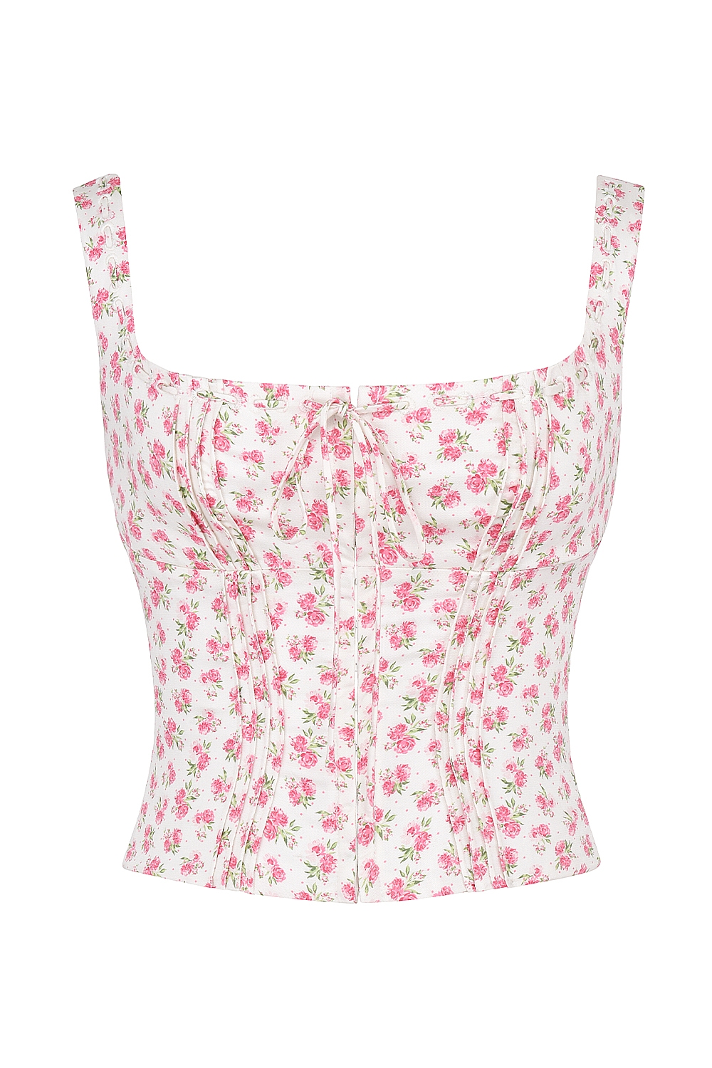 Chicca-White Rosebud Print Top