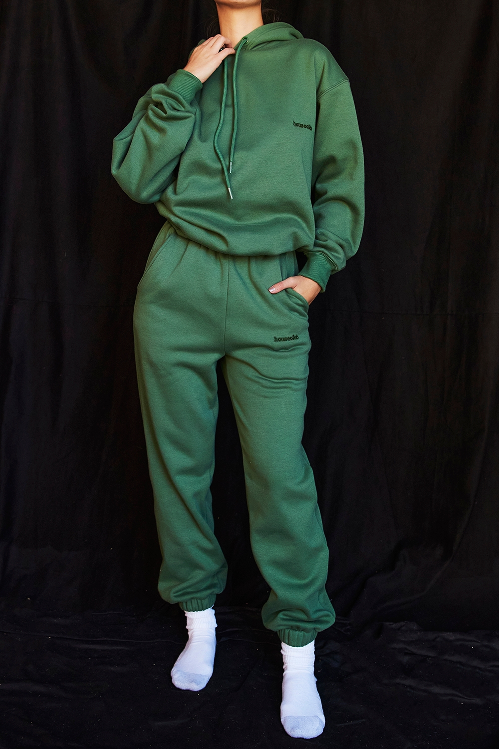 Sky-Moss Fleece Back Jogging Trousers