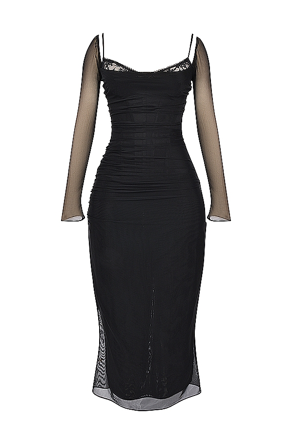 Katarina-Black Maxi Dress