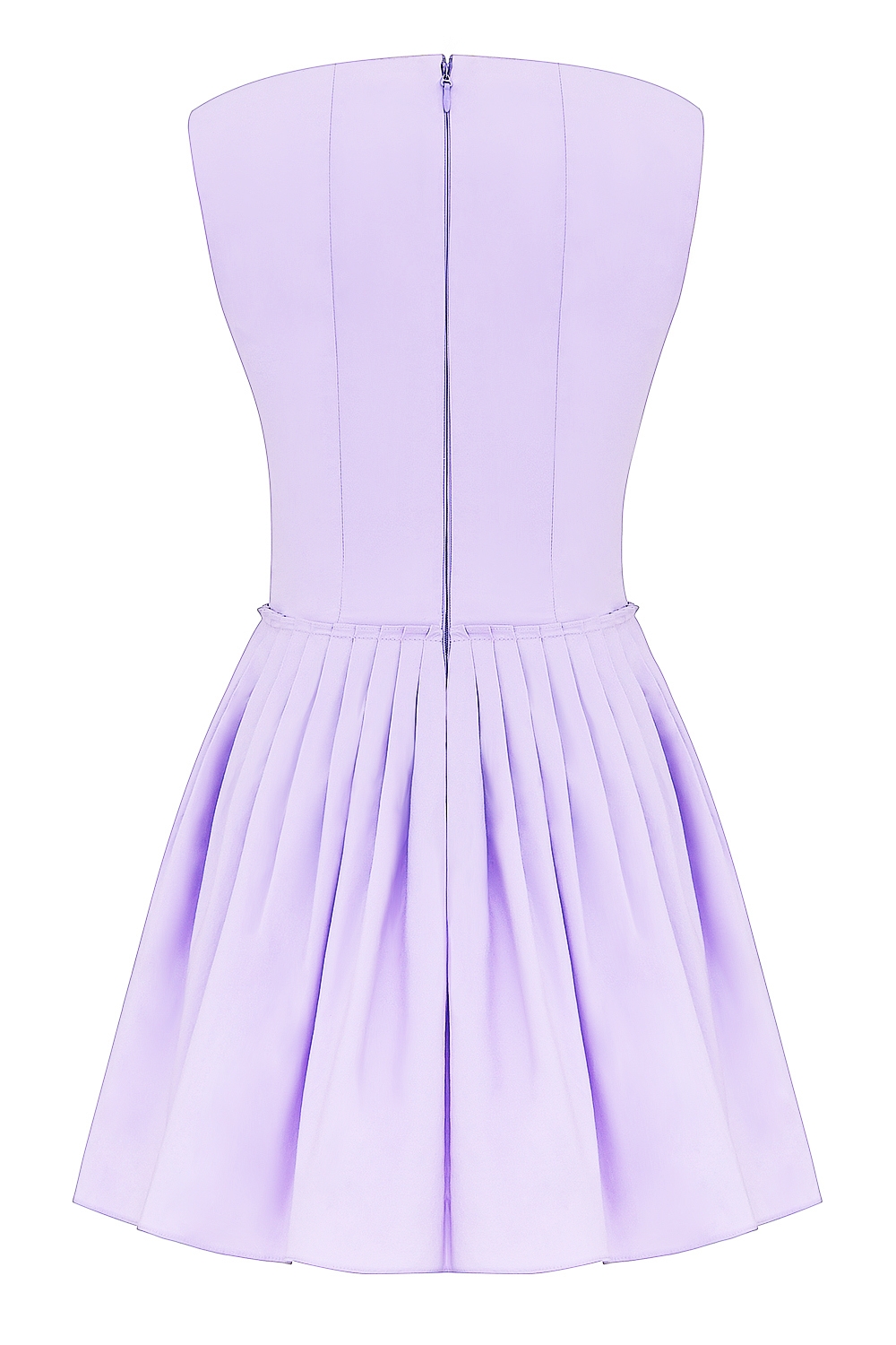 Cupid-Orchid Pleated Cotton Mini Dress