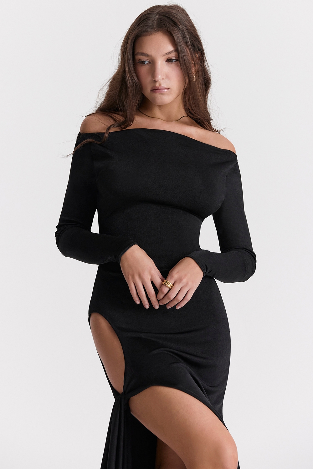 Marella-Black Cutout Maxi Dress