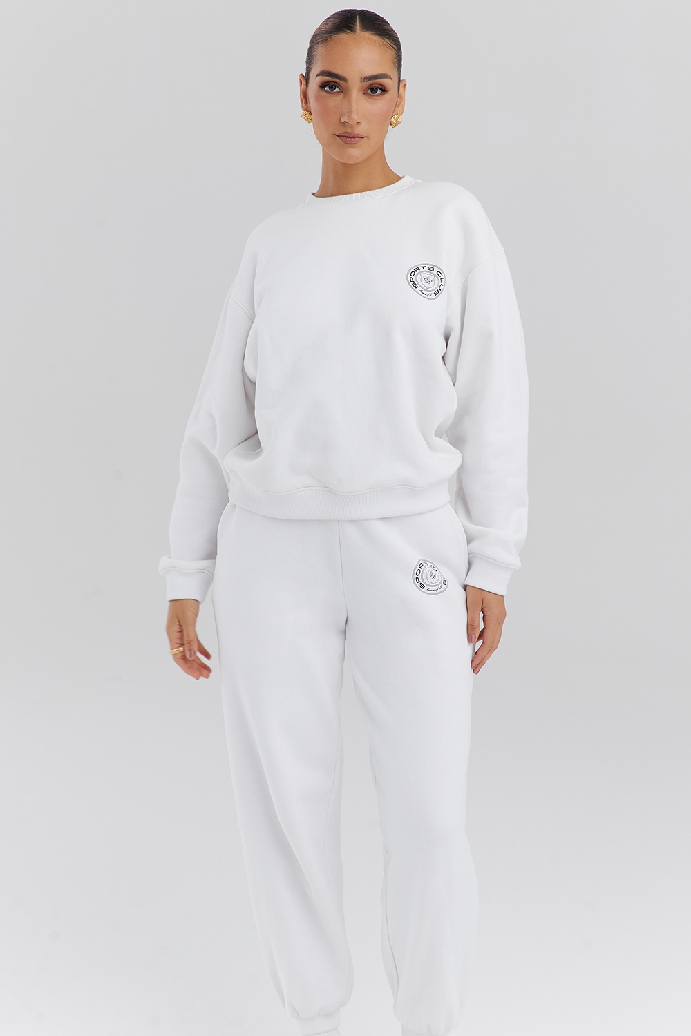 Haze-White Crew Neck Sweatshirt