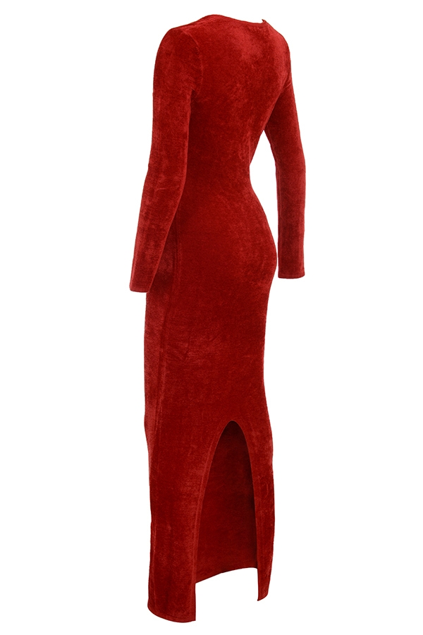 Aria-Scarlet Chenille Sweetheart Dress