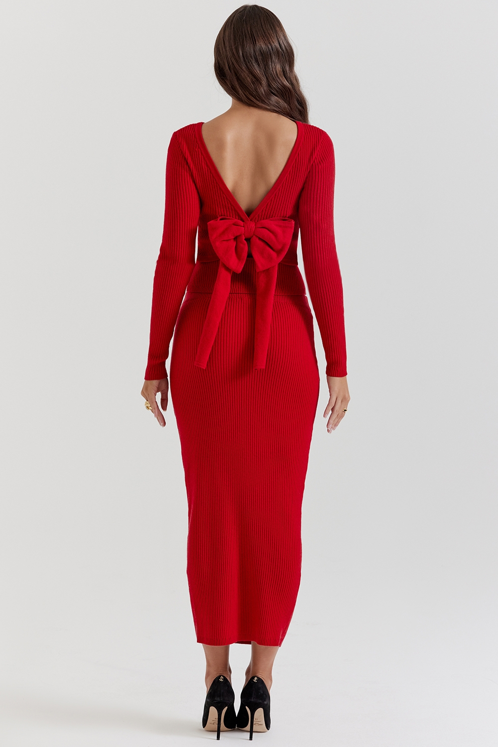 Lourdes-Scarlet Cashmere Blend Maxi Skirt - SALE