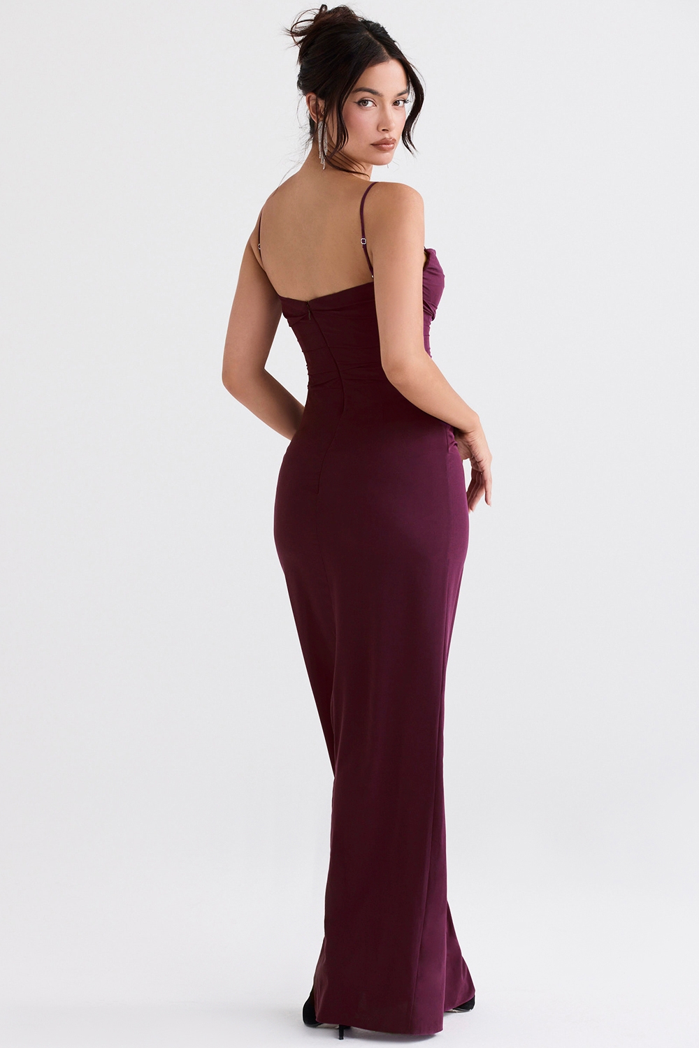 Lani-Merlot Corset Maxi Dress