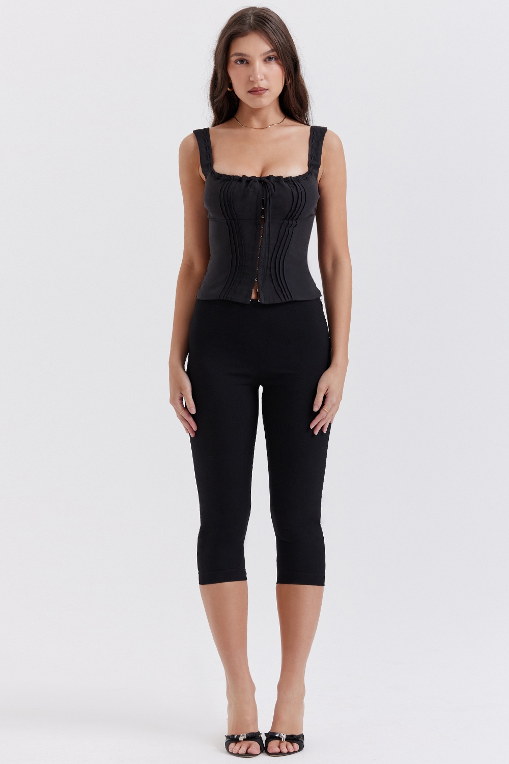 Halima-Black Capri Trousers