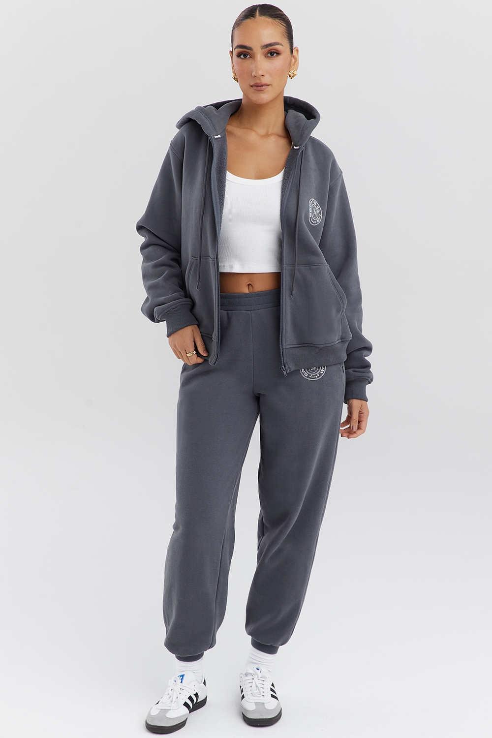 Mirage-Slate Zip Through Hoodie