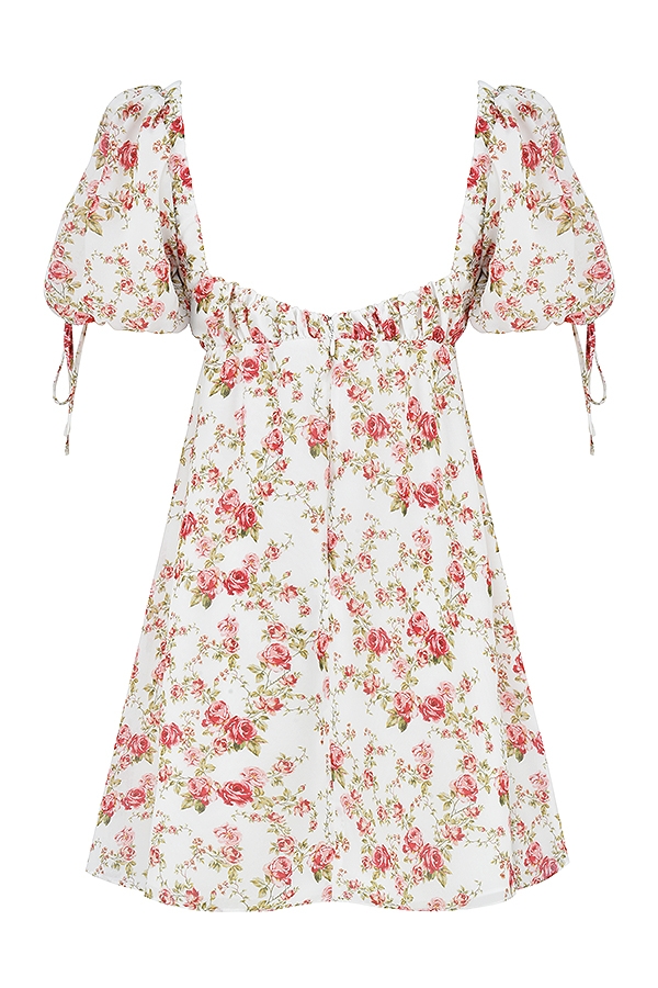Princess-Rose Print Mini Dress - SALE