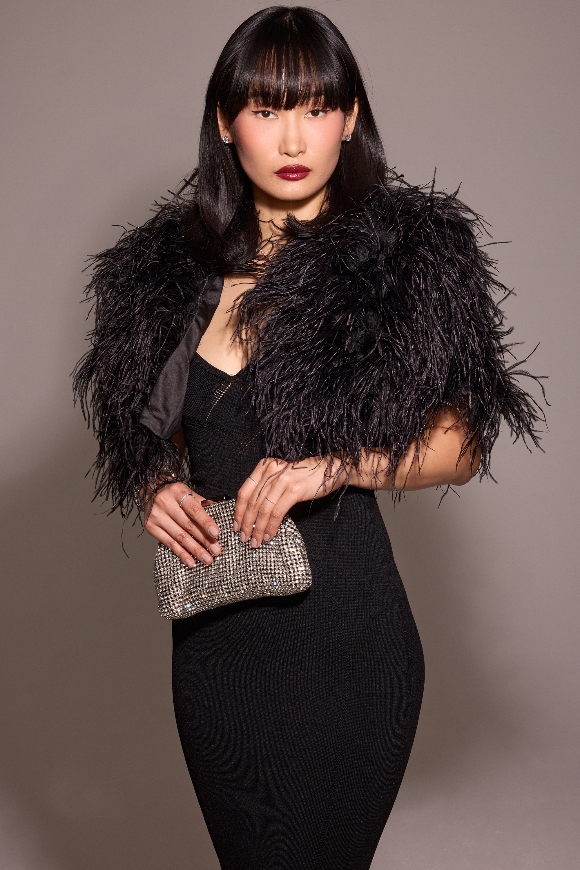 Magdalena-Black Strapless Knit Midi Dress - SALE