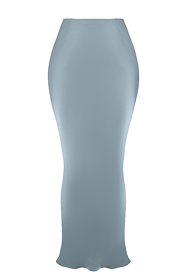 Amadi-Cool Blue Floor Length Maxi Skirt