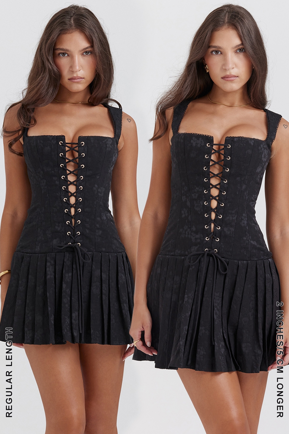 Talia-Black Pleated Mini Dress
