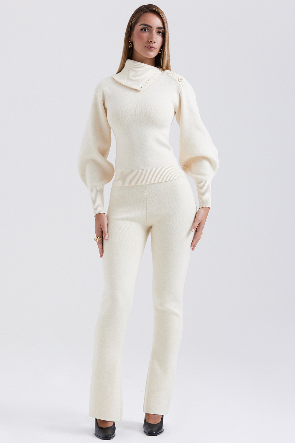 Nereida-Cream Cashmere Blend Trousers - SALE