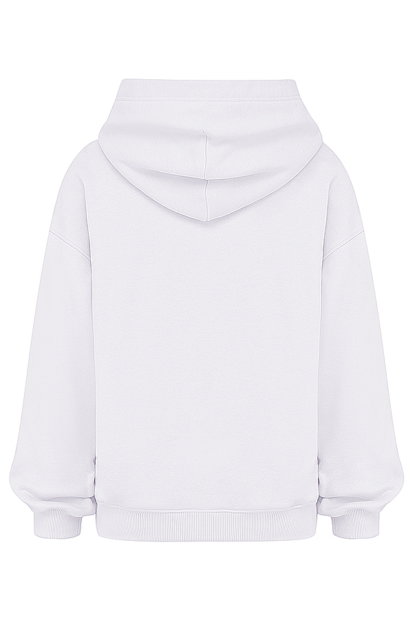 Mirage-White Zip Through Hoodie