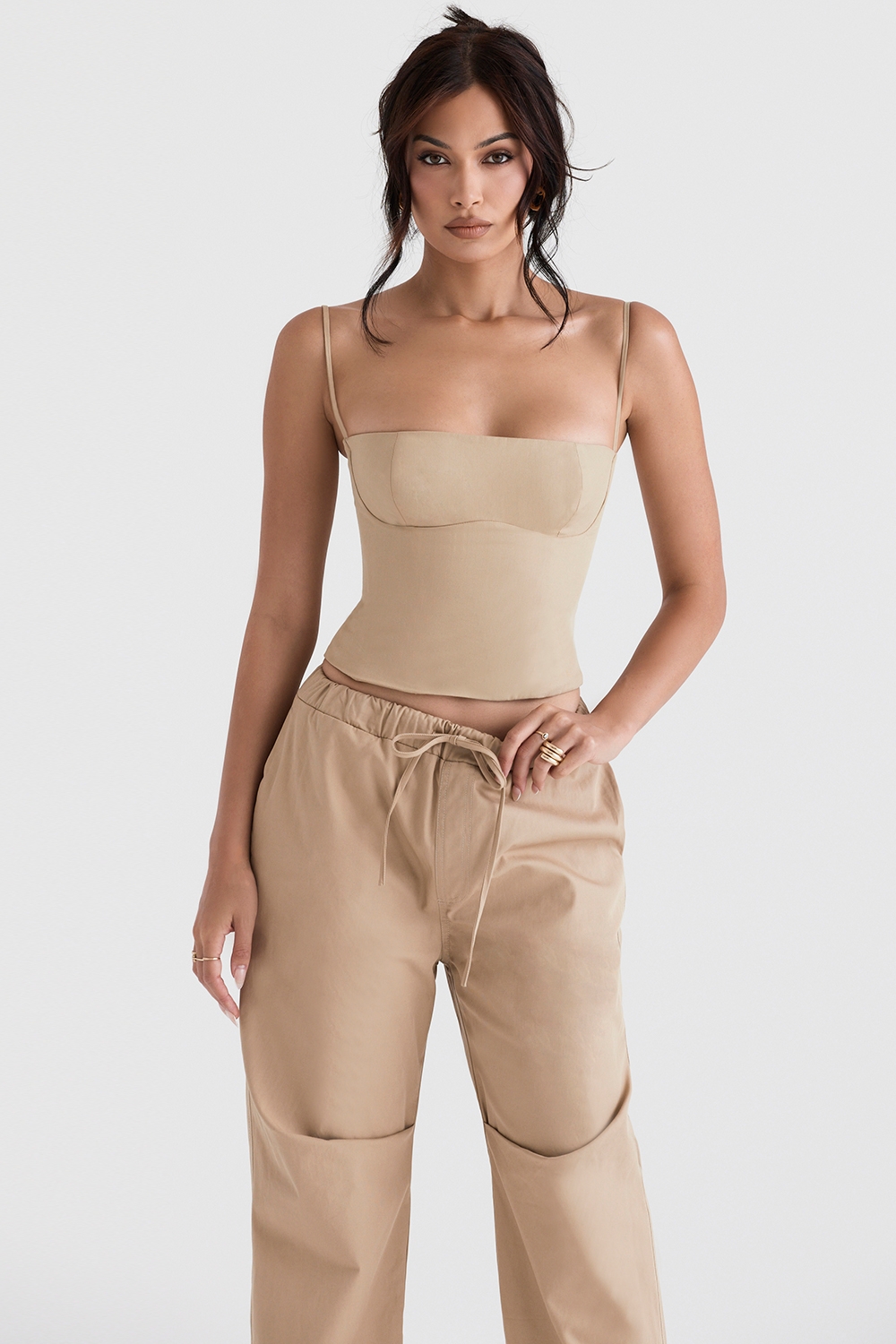 Audette-Camel Structured Corset