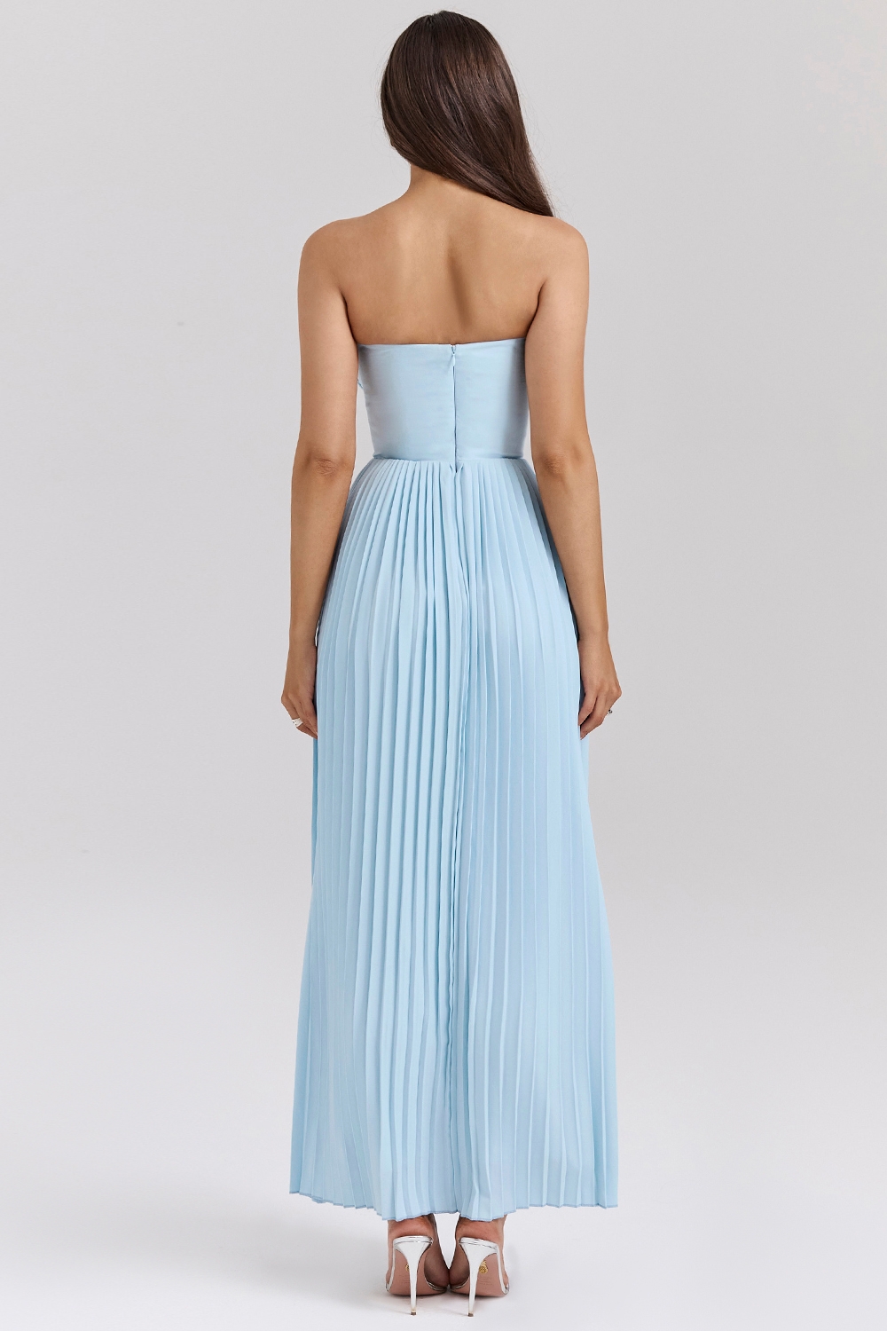 Marcella-Ocean Blue Pleated Maxi Dress
