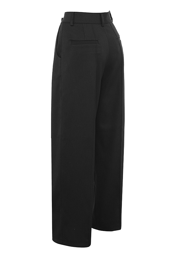 Hayden-Black Wide Leg High Waist Tailored Trousers