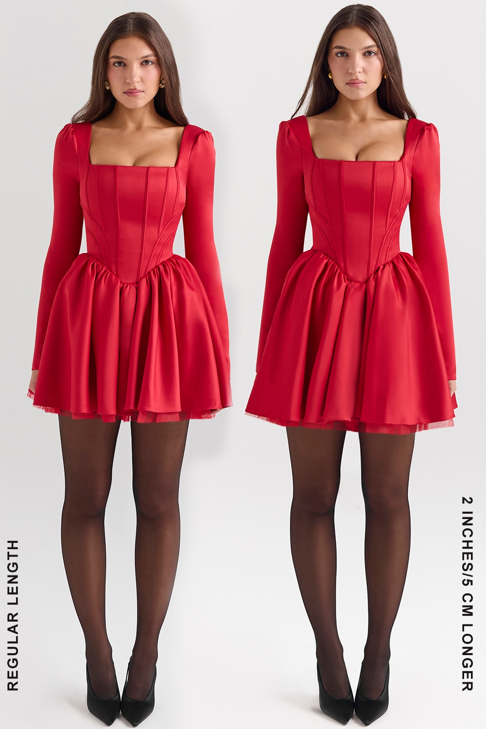 Nina-Holly Red Removable Bow Tulle Mini Dress - SALE