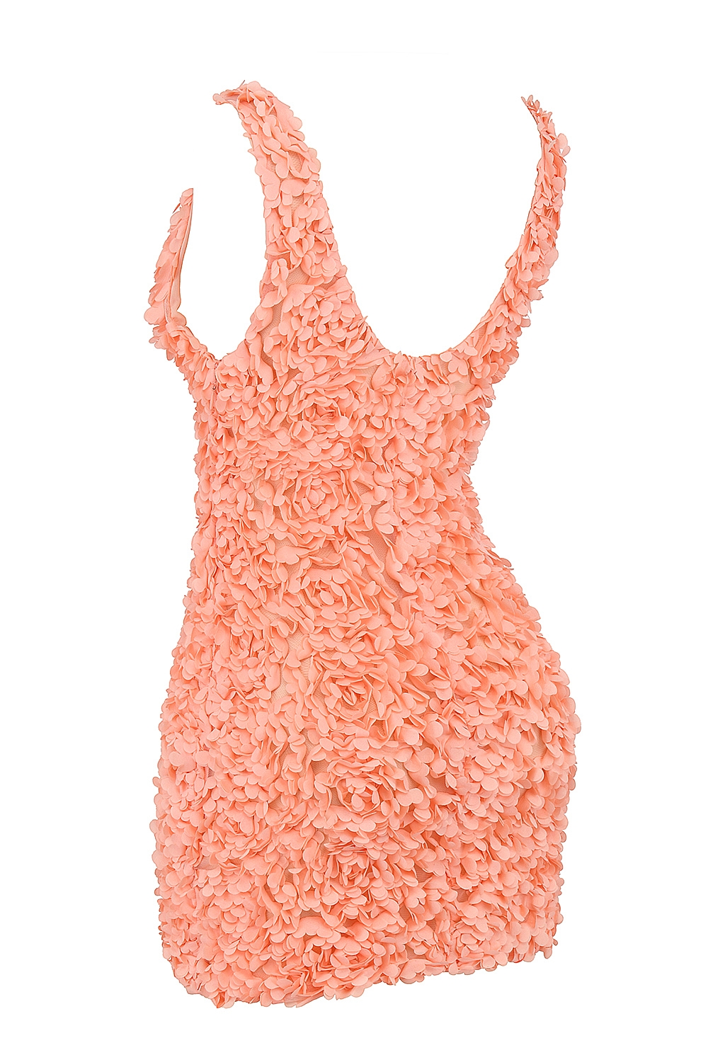 Faena-Sorbet Plunge Floral Appliqué Mini Dress