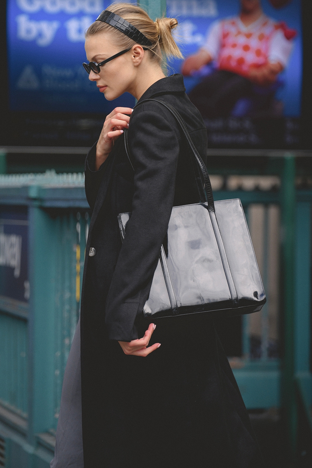 Remi-Black Single Breasted Long Coat