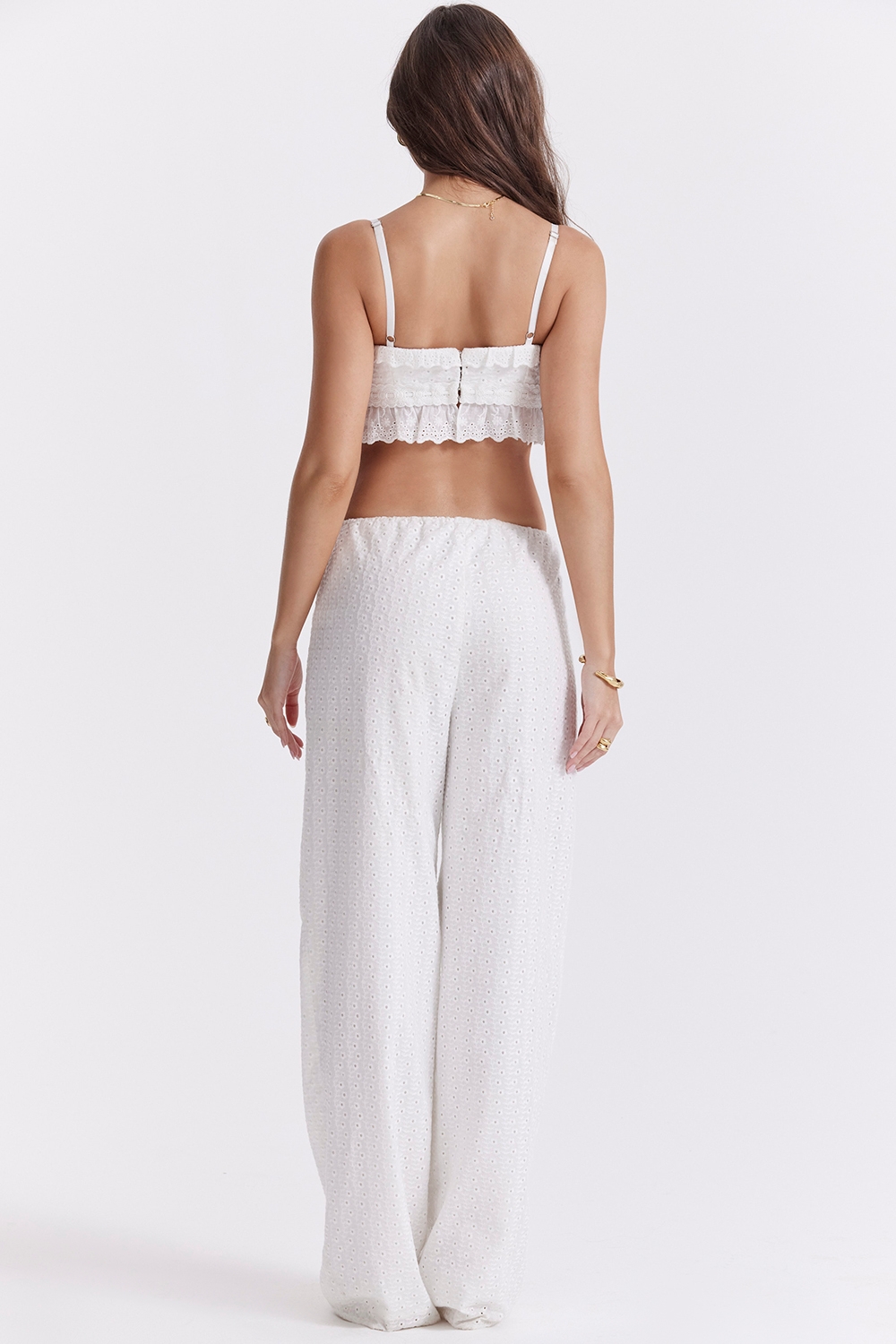 Frankie-White Broderie Anglais Trousers
